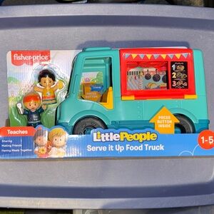 Fisher-Price Little People Serve It Up Food Truck - Teal and Red